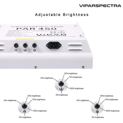 VIPARSPECTRA 450W LED Grow Light (PAR450) - 3 Dimmers 12-Band Full Spectrum