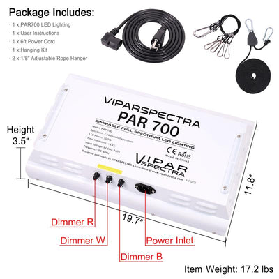 Viparspectra 700W Dimmable LED Grow Light (PAR700)