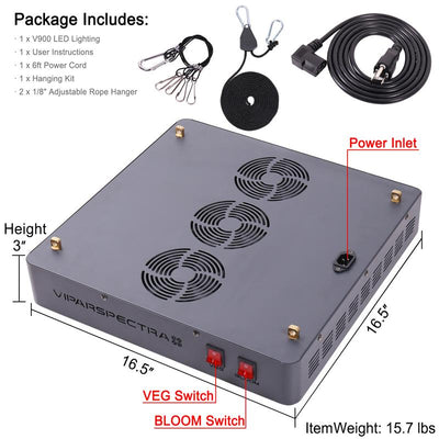 VIPARSPECTRA 900W LED GROW LIGHT (V900)