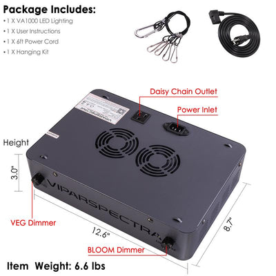 Viparspectra 1000W Dimmable LED Grow Light (VA1000)