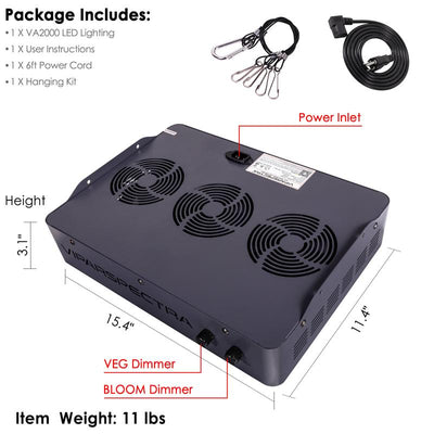 Viparspectra 2000W Dimmable LED Grow Light (VA2000)