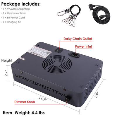Viparspectra 600W Dimmable LED Grow Light (VA600)