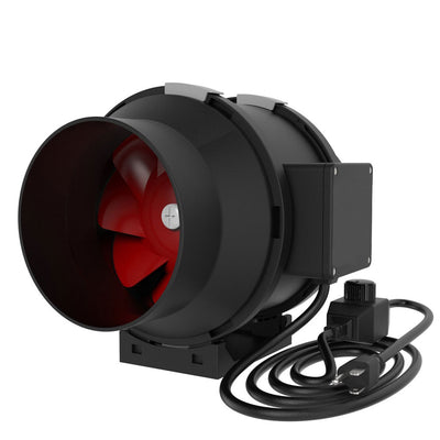 Side view Quiet Plastic Inline Fan with speed controller