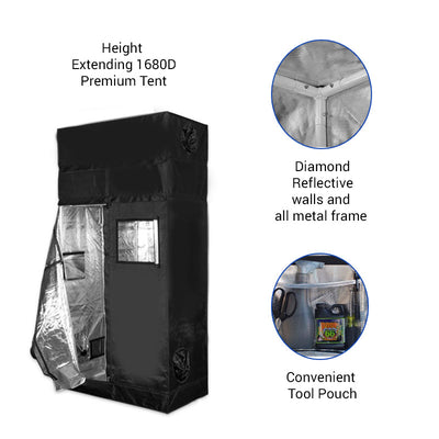 Height Extension 4’ x 2’ Premium Grow Tent (includes 1’ free extension)