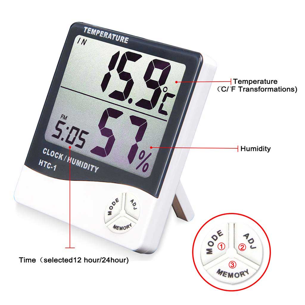 Large Display Humidity and Temperature Monitor