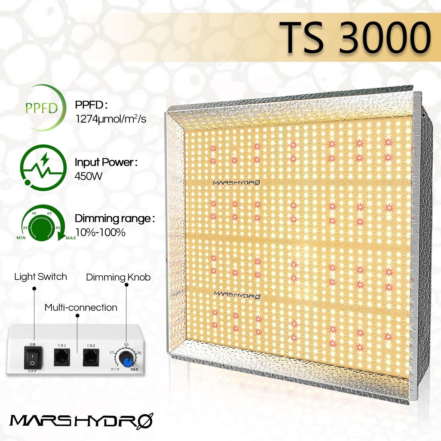 Mars Hydro 450W LED Grow Light (TS3000) | FULL SPRECTRUM